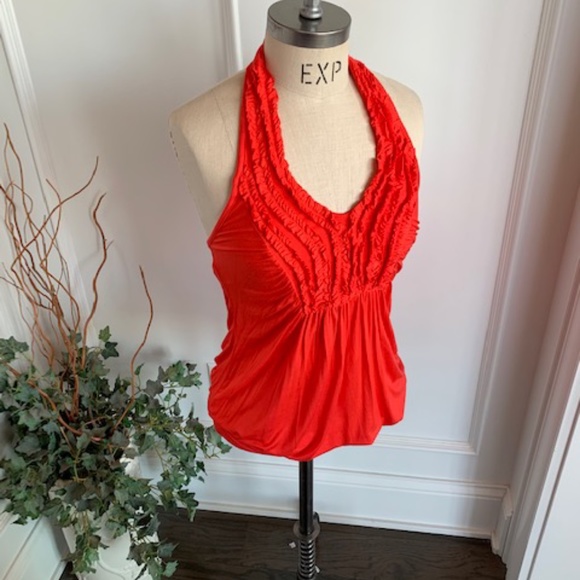 Twenty-one Red-Orange Halter Knit Top - Picture 1 of 8